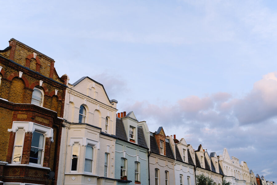 View of traditional residential street in English town